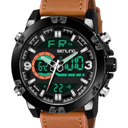 BENLING Men Dial & Leather Straps Analogue and Digital Watch BL-1004-ANA-DIGI-TAN-picture-17