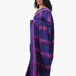 TROPWEAR Ikat Ethnic Motif Pure Cotton Saree image 4