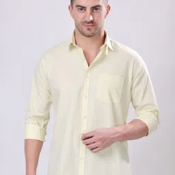 Stylox Men Micro Ditsy Printed Spread Collar Cotton Casual Shirt-image-28