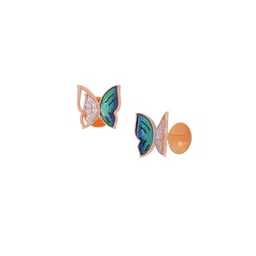 BHIMA 18K BIS Hallmark 750 Purity Rose Gold Colorful Flutter Earring image 3