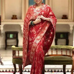 AMRUTKALA SAREES Woven Design Zari Banarasi Saree image 2