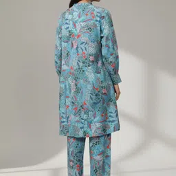 fusion by glitchez Printed Mandarin Collar Top & Trousers Co-Ords image 3