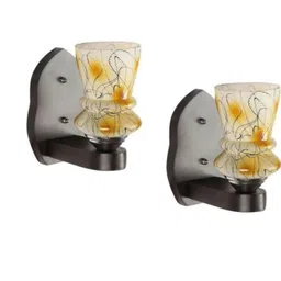 Somil Premium Designer Glass Wall / Night Lamp Elegant & Stylish Dcor Accent for Modern Interiors, color- Yellow, White, Black, Size:- 19.5 X 26 X 29 CM-picture-25