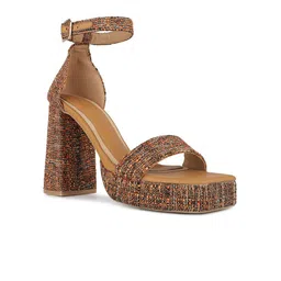 Inc 5 Women Printed Platform Heel Sandals-image-0