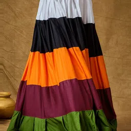 SALWAR STUDIO Colorblocked Tiered Maxi Skirts-picture-26