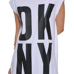 DKNY Women Typography Printed Round Neck T-shirt-image-3