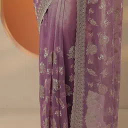 Libas Floral Embroidered Heavy Work Saree image 2