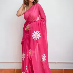 PAYAL CREATION Floral Art Silk Bandhani Saree-picture-41