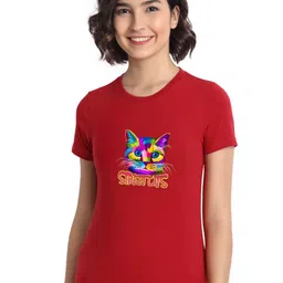 Moda Rapido Women Graphic Printed Round Neck Cotton T-shirt-image-85