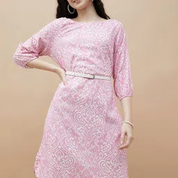 Colour Me by Melange Print A-Line Dress image 1