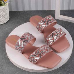 Mochi Women Printed Open Toe Flats-picture-42