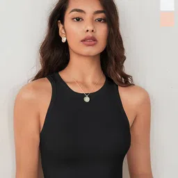 CILIMILI Women Pack Of 3 Ribbed Tank Crop Top-image-63