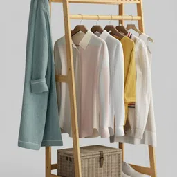 Naayaab Craft Beige Bamboo Super Strong Clothes Rack Stand Multi-Utility Organiser-picture-31