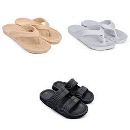 Feel alive Men Set Of 3 Self Design EVA Casual Thong Flip Flops-picture-32