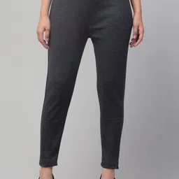 CROWN KING Women Slim Fit Easy Wash Trousers-image-86