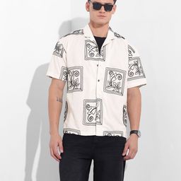 The Indian Garage Co Men Conversational Printed Cuban Collar Casual Shirt-picture-14