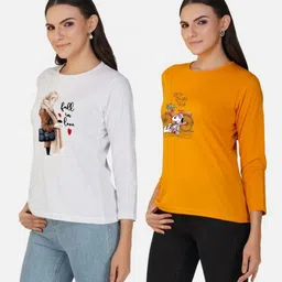 Metronaut Women 2 Printed Bio Finish Applique T-shirt image 4