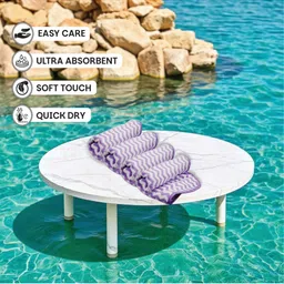 HOUSSE 4-Pcs Lavender 350 GSM Ultra Absorbent Super Soft Quick Dry Face Towels image 4