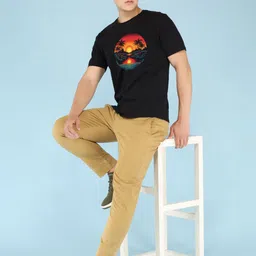 BRAWNY BATTLER Men Graphic Printed Cotton T-shirt image 4
