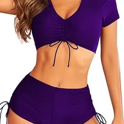 DREAM X FASHION V-Neck High-Waist Swim Bikini Set image 4
