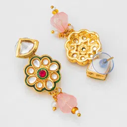 Anouk women Gold Plated Kundan Stones Studded & Beaded Jewellery Set image 2