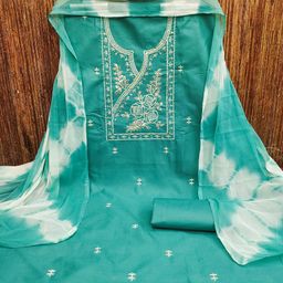 MANVAA Floral Embroidered Thread Work Unstitched Dress Material-picture-9
