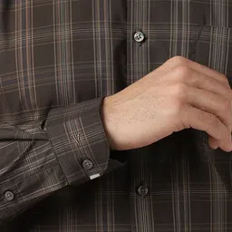 Van Heusen Men Tartan Checked Spread Collar Formal Shirt image 5