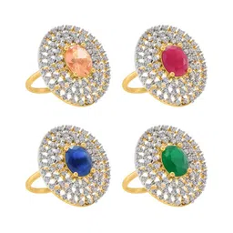CHARMS Gold-Plated Alloy Cubic Zirconia Finger Ring-picture-37