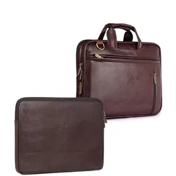 the clownfish THE CLOWNFISHDark Brown Laptop Sleeve With Laptop Bag Combo image 2