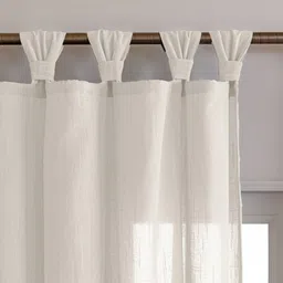 HOMEMONDE White Set of 2 Sheer Door Curtain image 3