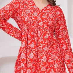 AMANISHA Women Flared Sleeves Thread Work Kaftan Kurta image 5