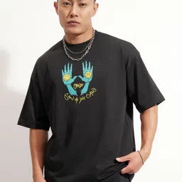 HIGHLANDER Men Graphic Printed Round Neck Cotton Oversized T-shirt-picture-21