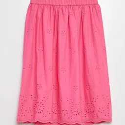 KIABI Girls Lace Patterned Pure Cotton A-Line Midi Skirt-picture-44