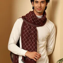 Tweedle Men Geometric Pattern Woolen Muffler-picture-42