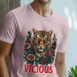 GRACE & JACK Graphic Printed Round Neck Short Sleeves Regular Fit Casual T-Shirt image 3