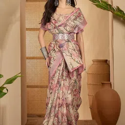 Moda Rapido Floral Zari Linen Blend Designer Saree-picture-39
