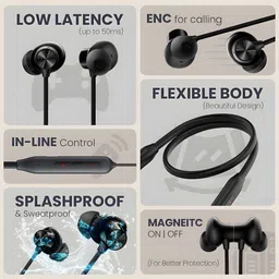 e earbout ONEPLUSe Z2 Sportz 16 Edition Bluetooth Neckband with Long Battery Life Bluetooth & Wired Headset image 4