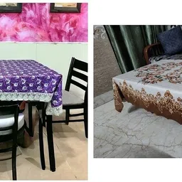 Polyester 6 Seater Floral Table Cover-image-69