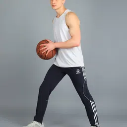 gnockface Men Solid Dark Blue Track Pants image 4