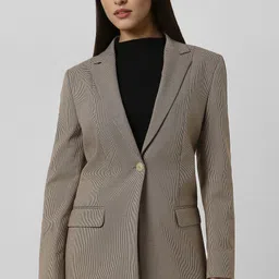 van heusen Women Checkered Single Breasted Formal Blazer-picture-21