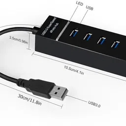 SCALEBEE 4 Port USB HUB 3.0 High Speed Portable Multiport Slim hub With Cable & Led Light Compatible for Pendrive, Mouse, Keyboards, Camera, Mobile, Tablet, PC, Laptop USB Hub image 5