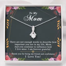 rakva mom necklace motherâ€™s day gift, thank you mom gift Zircon Silver Pendant Set-picture-42