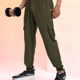 HRX by Hrithik Roshan Men Mid-Rise Rapid-Dry Cargo-Style Training Joggers-picture-33