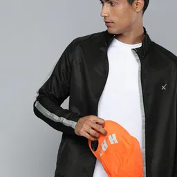 HRX by Hrithik Roshan Men Black Grey Lightweight Open Front Jacket-picture-40
