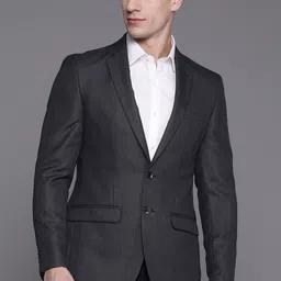Raymond Self-Checked Slim Fit Single-Breasted Formal Blazer-picture-13