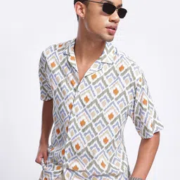 glitchez Ikat Rizz Geometric Play Oversized Shirt-picture-12