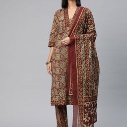 Readiprint Fashions Floral Printed Beads & Stones Pure Cotton Kurta Set-image-19