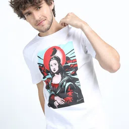 HIGHLANDER Men White Graphic Printed Slim Fit T-shirt-image-55