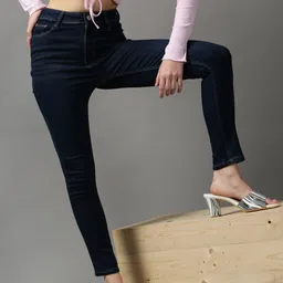 SHOWOFF Women Navy Blue Skinny Fit Stretchable Jeans-picture-39