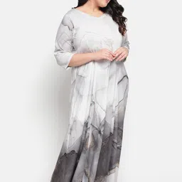 Amydus Women Plus Size Grey & Black A-Line Maxi Dress image 4